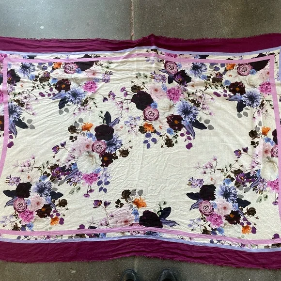813 Ottotredici Purple Floral Scarf